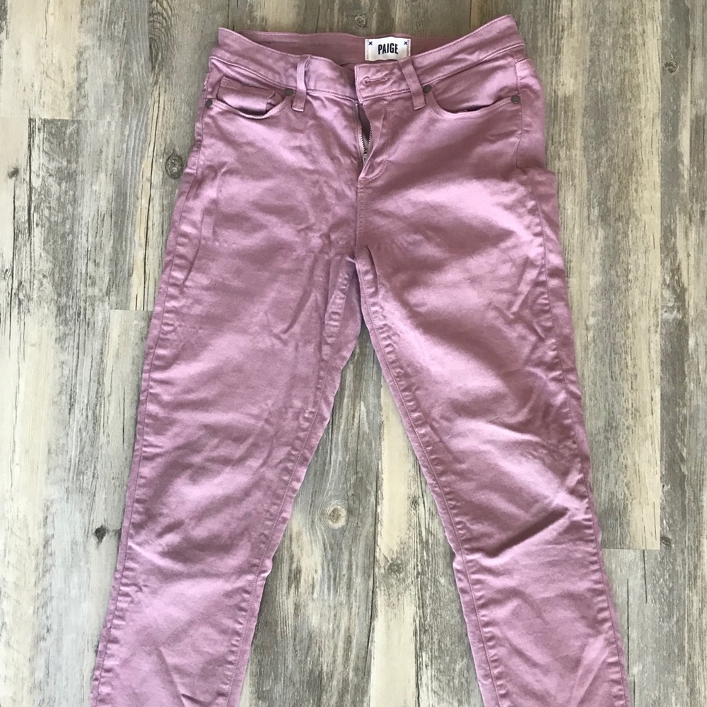 Mauve Pink Paige skinny jeans